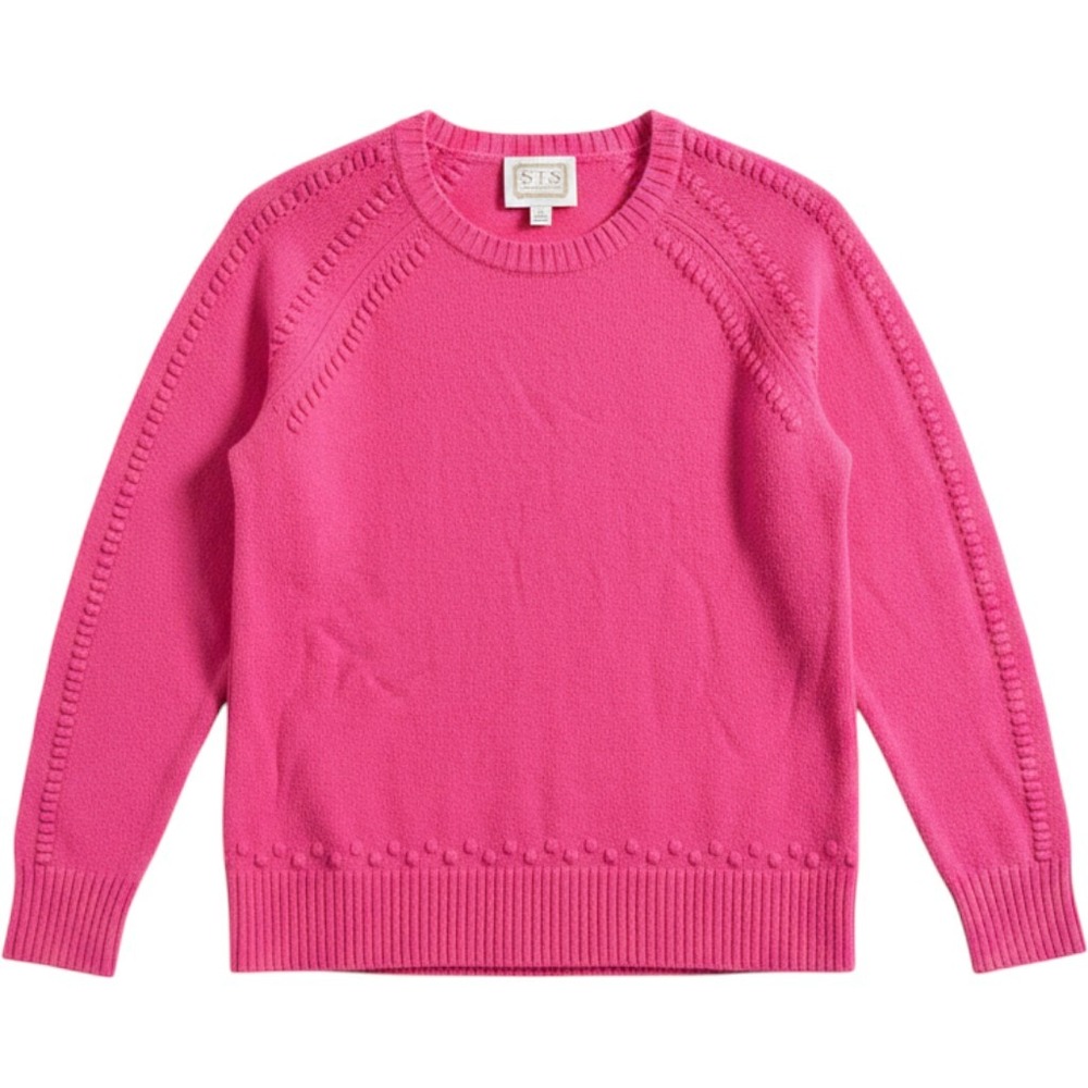 Sail to Sable Viviana D Sweater Women's‎ Medium Pink Wool Cashmere Bobble Trim